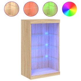vidaXL Sideboard mit LED-Leuchten Sonoma-Eiche 60,5x37x100 cm