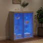 vidaXL Sideboard mit LED-Leuchten Weiß 81x37x100 cm vidaXL Sideboard mit LED-Leuchten Weiß 81x37x100 cm