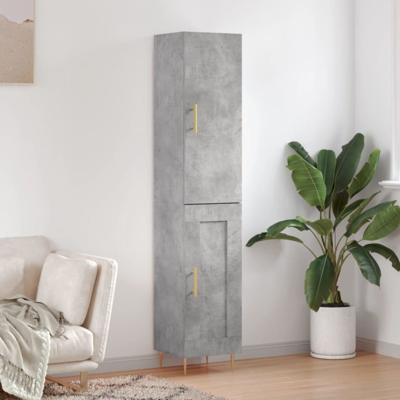 Highboard Betongrau 34,5x34x180 cm Holzwerkstoff Highboard Betongrau 34,5x34x180 cm Holzwerkstoff