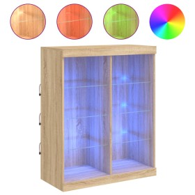 vidaXL Sideboard mit LED-Leuchten Sonoma-Eiche 81x37x100 cm