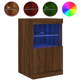 vidaXL Sideboard mit LED-Leuchten Braun Eichen-Optik 41x37x67 cm