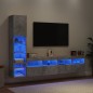 vidaXL 4-tlg. Wohnwand mit LED-Beleuchtung Betongrau Holzwerkstoff vidaXL 4-tlg. Wohnwand mit LED-Beleuchtung Betongrau Holzwerkstoff