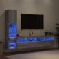 vidaXL 4-tlg. Wohnwand mit LED-Beleuchtung Grau Sonoma Holzwerkstoff vidaXL 4-tlg. Wohnwand mit LED-Beleuchtung Grau Sonoma Holzwerkstoff