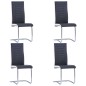 vidaXL Freischwinger 4 Stk. Schwarz Kunstleder vidaXL Freischwinger 4 Stk. Schwarz Kunstleder
