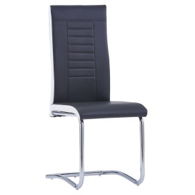 vidaXL Freischwinger 4 Stk. Schwarz Kunstleder 
