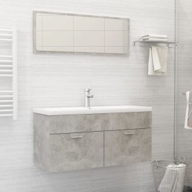 vidaXL 2-tlg. Badmöbel-Set Betongrau Holzwerkstoff
