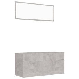 vidaXL 2-tlg. Badmöbel-Set Betongrau Holzwerkstoff