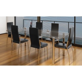 vidaXL Esszimmerstühle 6 Stk. Schwarz Kunstleder 