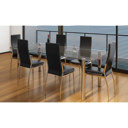 vidaXL Esszimmerstühle 6 Stk. Schwarz Kunstleder 