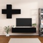 vidaXL 7-tlg. TV-Schrank-Set Schwarz Holzwerkstoff vidaXL 7-tlg. TV-Schrank-Set Schwarz Holzwerkstoff