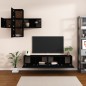vidaXL 7-tlg. TV-Schrank-Set Schwarz Holzwerkstoff vidaXL 7-tlg. TV-Schrank-Set Schwarz Holzwerkstoff