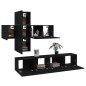 vidaXL 7-tlg. TV-Schrank-Set Schwarz Holzwerkstoff vidaXL 7-tlg. TV-Schrank-Set Schwarz Holzwerkstoff