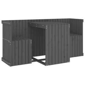 vidaXL Balkonmöbel-Set 2-Sitzer Grau Massivholz Kiefer