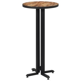 vidaXL Bartisch Rund Ø55x110 cm Recyceltes Massivholz Teak