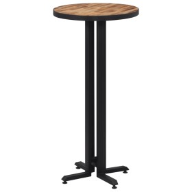 vidaXL Bartisch Rund Ø55x110 cm Recyceltes Massivholz Teak