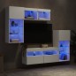 vidaXL 5-tlg. Wohnwand mit LED-Beleuchtung Weiß Holzwerkstoff vidaXL 5-tlg. Wohnwand mit LED-Beleuchtung Weiß Holzwerkstoff