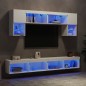 vidaXL 6-tlg. Wohnwand mit LED-Beleuchtung Weiß Holzwerkstoff vidaXL 6-tlg. Wohnwand mit LED-Beleuchtung Weiß Holzwerkstoff