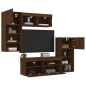 vidaXL 5-tlg. Wohnwand mit LED-Beleuchtung Braun Eichen-Optik vidaXL 5-tlg. Wohnwand mit LED-Beleuchtung Braun Eichen-Optik