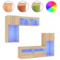 vidaXL 5-tlg. Wohnwand mit LED-Beleuchtung Sonoma-Eiche Holzwerkstoff vidaXL 5-tlg. Wohnwand mit LED-Beleuchtung Sonoma-Eiche Holzwerkstoff