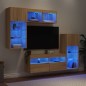 vidaXL 5-tlg. Wohnwand mit LED-Beleuchtung Sonoma-Eiche Holzwerkstoff vidaXL 5-tlg. Wohnwand mit LED-Beleuchtung Sonoma-Eiche Holzwerkstoff