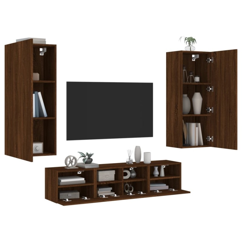 vidaXL 5-tlg. Wohnwand Braun Eichen-Optik Holzwerkstoff vidaXL 5-tlg. Wohnwand Braun Eichen-Optik Holzwerkstoff