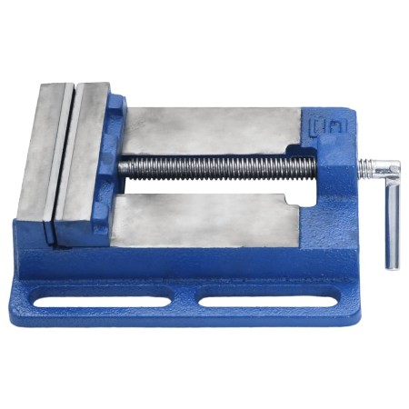 vidaXL Maschinenschraubstock Blau 121 mm Gusseisen