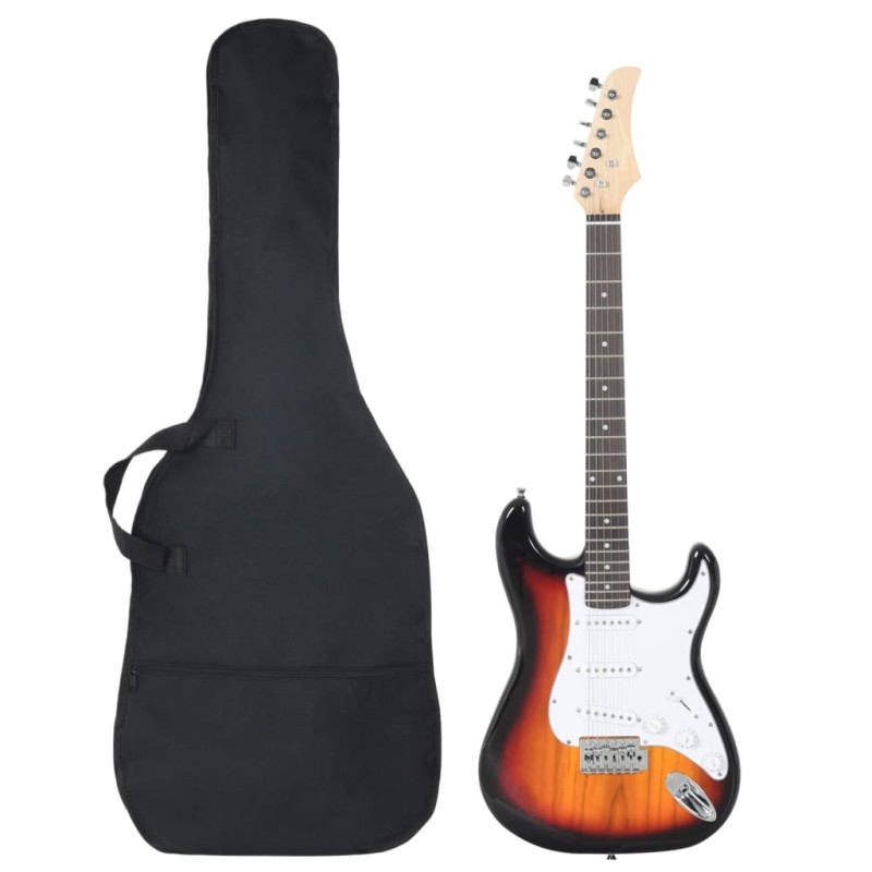 vidaXL E-Gitarre für Anfänger mit Tasche Braun und Weiß 4/4 39" vidaXL E-Gitarre für Anfänger mit Tasche Braun und Weiß 4/4 39"