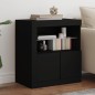 vidaXL Sideboard mit LED-Leuchten Schwarz 60,5x37x67 cm vidaXL Sideboard mit LED-Leuchten Schwarz 60,5x37x67 cm