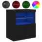 vidaXL Sideboard mit LED-Leuchten Schwarz 60,5x37x67 cm vidaXL Sideboard mit LED-Leuchten Schwarz 60,5x37x67 cm