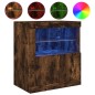 vidaXL Sideboard mit LED-Leuchten Räuchereiche 60,5x37x67 cm vidaXL Sideboard mit LED-Leuchten Räuchereiche 60,5x37x67 cm