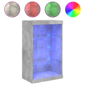 vidaXL Sideboard mit LED-Leuchten Betongrau 60,5x37x100 cm