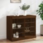 vidaXL Sideboard mit LED-Leuchten Braun Eichen-Optik 81x37x67 cm vidaXL Sideboard mit LED-Leuchten Braun Eichen-Optik 81x37x67 cm