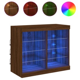 vidaXL Sideboard mit LED-Leuchten Braun Eichen-Optik 81x37x67 cm