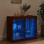 vidaXL Sideboard mit LED-Leuchten Braun Eichen-Optik 81x37x67 cm vidaXL Sideboard mit LED-Leuchten Braun Eichen-Optik 81x37x67 cm