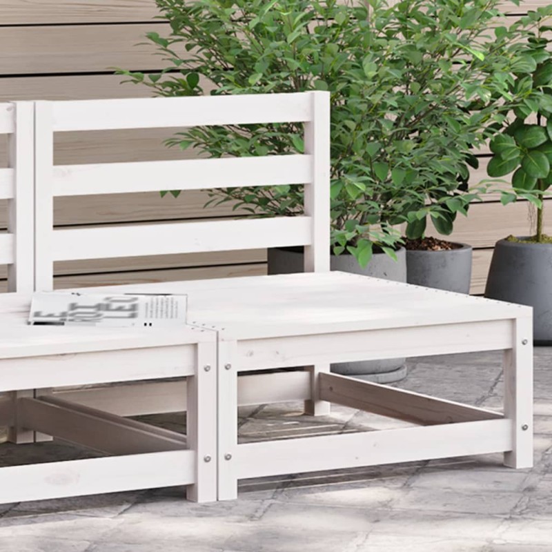 vidaXL Gartensofa ohne Armlehnen Weiß 70x70x67 cm Massivholz Kiefer vidaXL Gartensofa ohne Armlehnen Weiß 70x70x67 cm Massivholz Kiefer