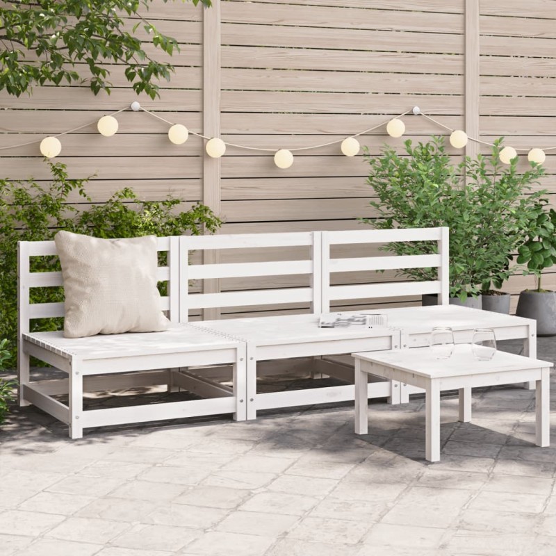 vidaXL Gartensofas ohne Armlehnen 3 Stk. Weiß 70x70x67 cm Kiefernholz vidaXL Gartensofas ohne Armlehnen 3 Stk. Weiß 70x70x67 cm Kiefernholz