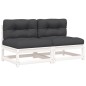 vidaXL Gartensofas ohne Armlehnen mit Kissen 2 Stk. Weiß Kiefernholz vidaXL Gartensofas ohne Armlehnen mit Kissen 2 Stk. Weiß Kiefernholz