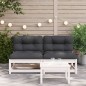 vidaXL Gartensofas ohne Armlehnen mit Kissen 2 Stk. Weiß Kiefernholz vidaXL Gartensofas ohne Armlehnen mit Kissen 2 Stk. Weiß Kiefernholz