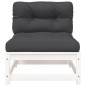 vidaXL Gartensofas ohne Armlehnen mit Kissen 2 Stk. Weiß Kiefernholz vidaXL Gartensofas ohne Armlehnen mit Kissen 2 Stk. Weiß Kiefernholz