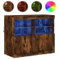 vidaXL Sideboard mit LED-Leuchten Räuchereiche 81x37x67 cm vidaXL Sideboard mit LED-Leuchten Räuchereiche 81x37x67 cm