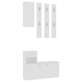 vidaXL Garderobenset Flur Weiß 100x25x76,5 cm Holzwerkstoff