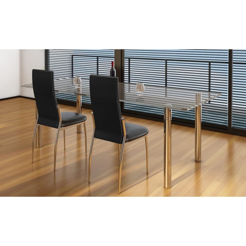 vidaXL Esszimmerstühle 2 Stk. Schwarz Kunstleder