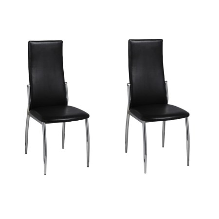 vidaXL Esszimmerstühle 2 Stk. Schwarz Kunstleder