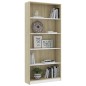 vidaXL Bücherregal 5 Fächer Weiß Sonoma-Eiche 80x24x175 Holzwerkstoff vidaXL Bücherregal 5 Fächer Weiß Sonoma-Eiche 80x24x175 Holzwerkstoff