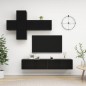 vidaXL 7-tlg. TV-Schrank-Set Schwarz Holzwerkstoff vidaXL 7-tlg. TV-Schrank-Set Schwarz Holzwerkstoff