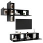 vidaXL 7-tlg. TV-Schrank-Set Schwarz Holzwerkstoff vidaXL 7-tlg. TV-Schrank-Set Schwarz Holzwerkstoff