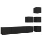 vidaXL 6-tlg. TV-Schrank-Set Schwarz Holzwerkstoff vidaXL 6-tlg. TV-Schrank-Set Schwarz Holzwerkstoff