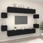 vidaXL 8-tlg. TV-Schrank-Set Schwarz Holzwerkstoff vidaXL 8-tlg. TV-Schrank-Set Schwarz Holzwerkstoff