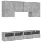 vidaXL 5-tlg. Wohnwand Betongrau Holzwerkstoff vidaXL 5-tlg. Wohnwand Betongrau Holzwerkstoff