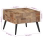 vidaXL Couchtisch Grau 55x55x40 cm Recyceltes Massivholz Teak vidaXL Couchtisch Grau 55x55x40 cm Recyceltes Massivholz Teak